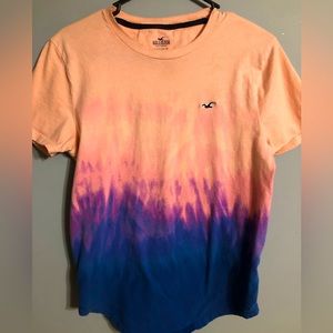 Hollister t-shirt, fading from pink to purple to blue